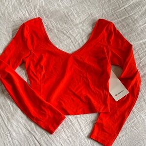 NWT lululemon athletica Long Sleeve V-Neck Crop Top